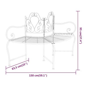 Baumbank 150 cm Schwarz Stahl