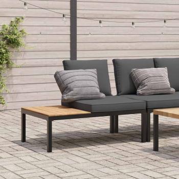 ARDEBO.de - Gartenbank mit Kissen Schwarz Aluminium