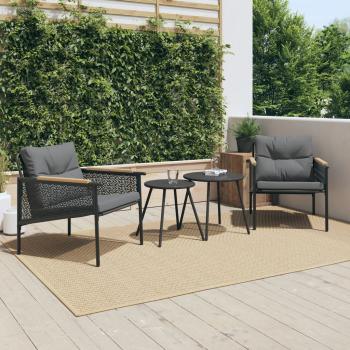 ARDEBO.de - Gartenst?hle mit Kissen 2 Stk. Schwarz Stahl