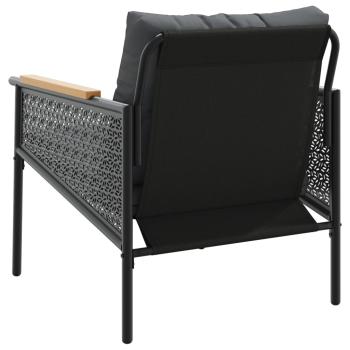 Gartenst?hle mit Kissen 2 Stk. Schwarz Stahl