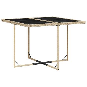 9-tlg. Garten-Essgruppe mit Kissen Beigemischung Poly Rattan