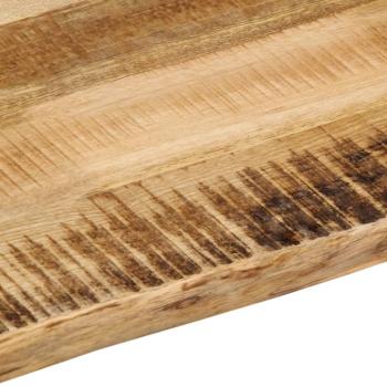 Tischplatte mit Baumkante 70x60x2,5 cm Raues Mango Massivholz