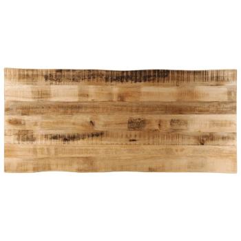 ARDEBO.de - Tischplatte mit Baumkante 140x60x2,5 cm Raues Mango Massivholz