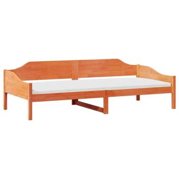 Massivholzbett ohne Matratze Wachsbraun 80x200 cm Kiefernholz