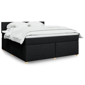 ARDEBO.de - Boxspringbett mit Matratze Schwarz 180x200 cm Stoff