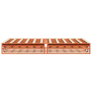 Massivholzbett ohne Matratze Wachsbraun 135x190 cm Kiefernholz