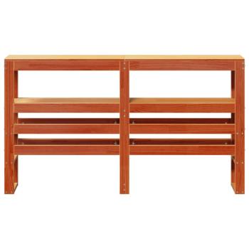 Kopfteil mit Ablagen Wachsbraun 160 cm Massivholz Kiefer