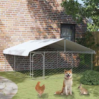 ARDEBO.de - Outdoor-Hundezwinger mit Dach 300x300x150 cm