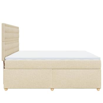 Boxspringbett mit Matratze Creme 180x200 cm Stoff