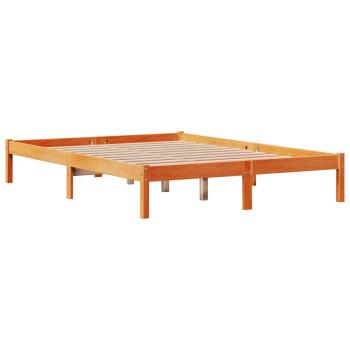 Bettgestell mit Kopfteil ohne Matratze Wachsbraun 150x200 cm