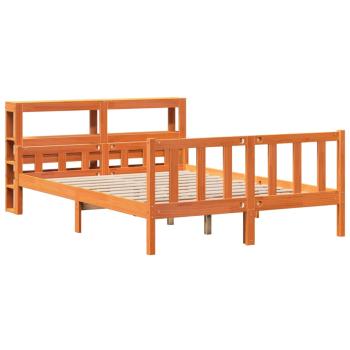 Bettgestell mit Kopfteil ohne Matratze Wachsbraun 150x200 cm