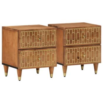 ARDEBO.de - Nachttische 2 Stk. 40x33x46 cm Massivholz Mango