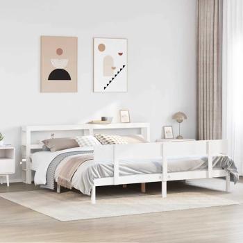 ARDEBO.de - Massivholzbett ohne Matratze Weiß 180x200 cm Kiefernholz