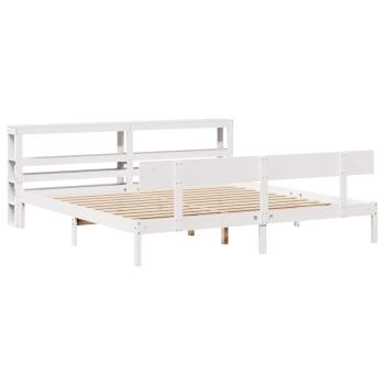 Massivholzbett ohne Matratze Weiß 180x200 cm Kiefernholz