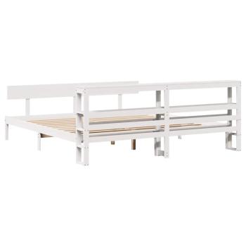 Massivholzbett ohne Matratze Weiß 180x200 cm Kiefernholz