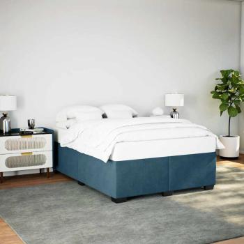 ARDEBO.de - Bettgestell Blau 140x190 cm Samt