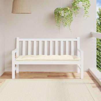 ARDEBO.de - Gartenbank-Auflage Cremeweiß 150x50x7 cm Oxford-Gewebe