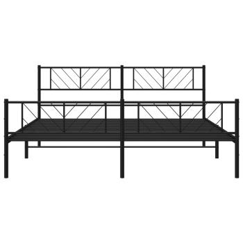 Metallbett ohne Matratze mit Fußteil Schwarz 180x200 cm