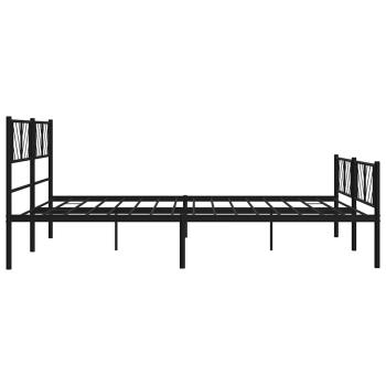 Metallbett ohne Matratze mit Fußteil Schwarz 180x200 cm