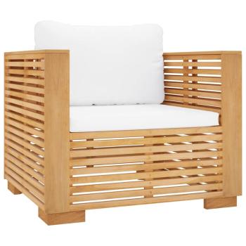 5-tlg. Garten-Lounge-Set mit Kissen Massivholz Teak