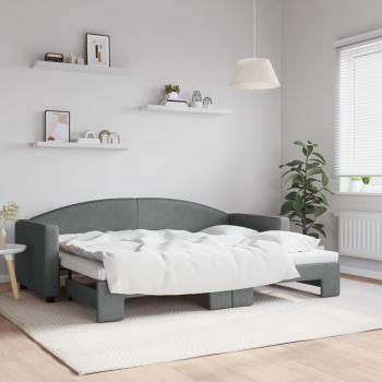 ARDEBO.de - Tagesbett Ausziehbar Dunkelgrau 80x200 cm Stoff