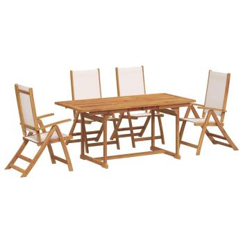 5-tlg. Garten-Essgruppe Massivholz Akazie und Textilene