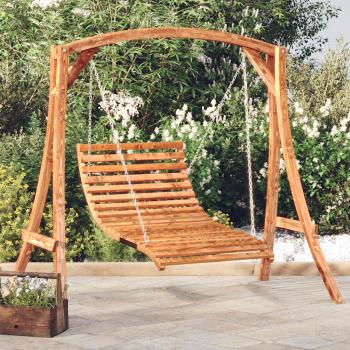 ARDEBO.de - Hollywoodschaukel Massivholz Fichte mit Teak-Finish