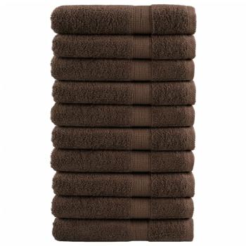 ARDEBO.de - Premium Handtücher SOLUND 10 Stk. Braun 100x200 cm 600 g/m²