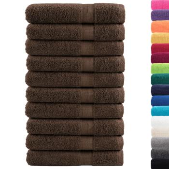 Premium Handtücher SOLUND 10 Stk. Braun 100x200 cm 600 g/m²
