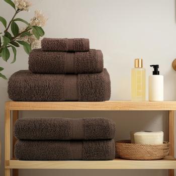 Premium Handtücher SOLUND 10 Stk. Braun 100x200 cm 600 g/m²