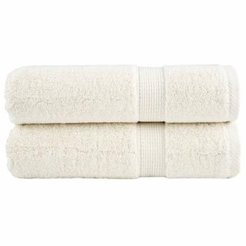 ARDEBO.de - Premium-Handtücher SOLUND 2 Stk. Cremeweiß 50x100 cm 600 g/m²