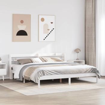 ARDEBO.de - Massivholzbett ohne Matratze Weiß 180x200 cm Kiefernholz