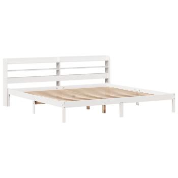 Massivholzbett ohne Matratze Weiß 180x200 cm Kiefernholz