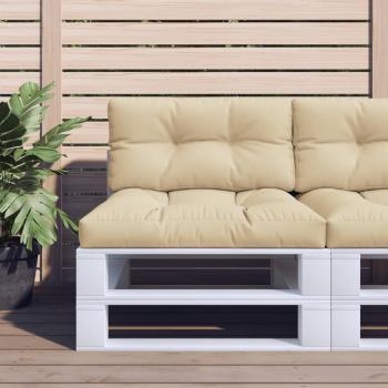 ARDEBO.de - Palettenkissen 2-tlg. Beige Stoff