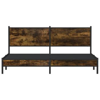 Metallbett ohne Matratze Räuchereiche 183x213 cm