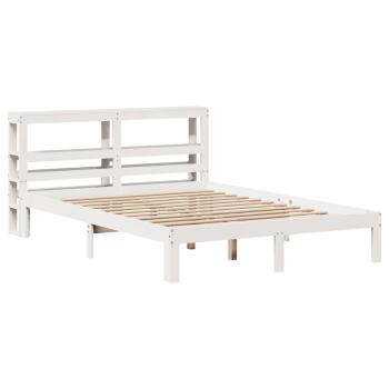Bettgestell mit Kopfteil ohne Matratze Weiß 120x200 cm
