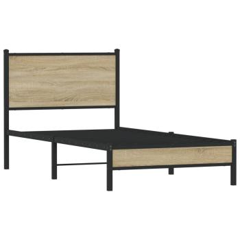Metallbett ohne Matratze Sonoma-Eiche 90x200 cm