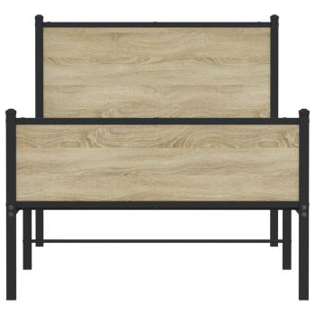 Metallbett ohne Matratze Sonoma-Eiche 75x190 cm