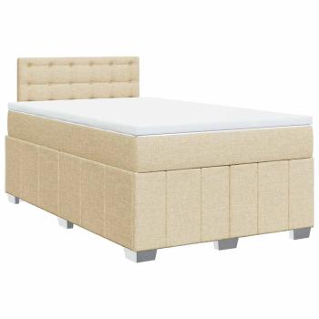 Boxspringbett mit Matratze Creme 120x200 cm Stoff