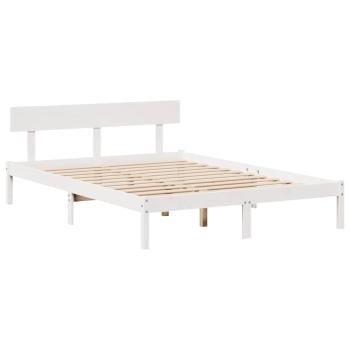 Massivholzbett ohne Matratze Weiß 135x190 cm Kiefernholz