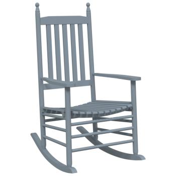 Schaukelst?hle 2 Stk. mit Klapptisch Grau Massivholz Pappel