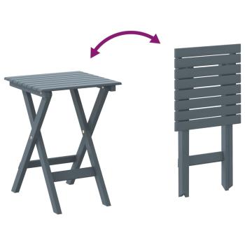 Schaukelst?hle 2 Stk. mit Klapptisch Grau Massivholz Pappel