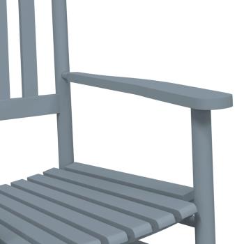 Schaukelst?hle 2 Stk. mit Klapptisch Grau Massivholz Pappel