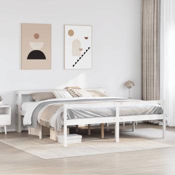 ARDEBO.de - Seniorenbett mit Kopfteil ohne Matratze Weiß 180x200 cm