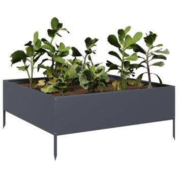 Hochbeet Anthrazit 100x100x41 cm Stahl