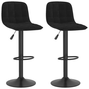 Barhocker 2 Stk. Schwarz Samt