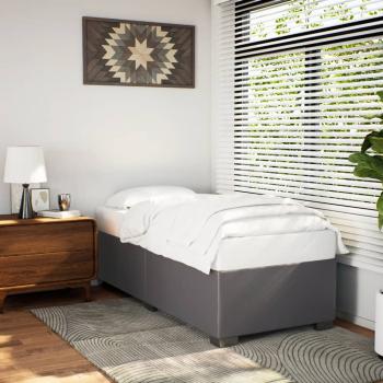 ARDEBO.de - Bettgestell Grau 90x190 cm Kunstleder