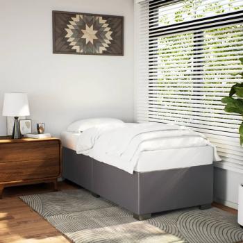 ARDEBO.de - Bettgestell Grau 100x200 cm Kunstleder