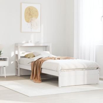 ARDEBO.de - Bettgestell mit Kopfteil ohne Matratze Weiß 75x190 cm