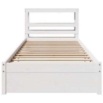 Bettgestell mit Kopfteil ohne Matratze Weiß 75x190 cm
